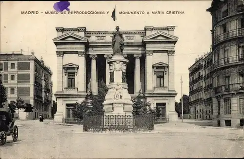 Ak Madrid Spanien, Reproduktionsmuseum und Denkmal für María Cristina