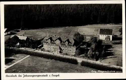 Ak Steinbach Johanngeorgenstadt im Erzgebirge, Fliegeraufnahme, Teilansicht