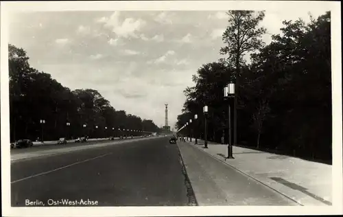 Ak Berlin Tiergarten, Siegesallee, Ost West Achse