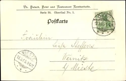 Passepartout Ak Goslar im Harz, Romker Wasserfall