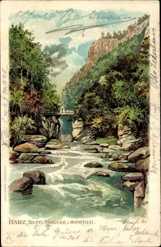 Litho Thale im Harz, Bodetal, Teufelsbrücke