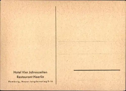 Ak Hamburg, Neuer Jungfernstieg, Hotel Vier Jahreszeiten, Jahreszeiten Keller