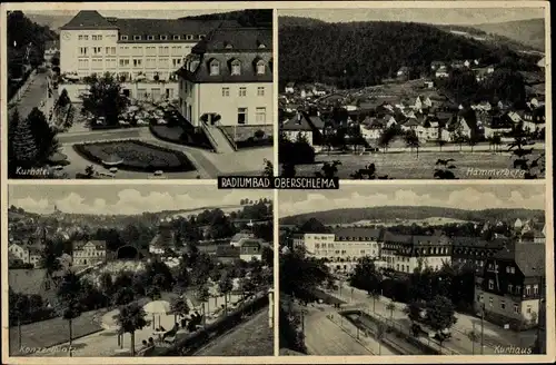 Ak Oberschlema Bad Schlema im Erzgebirge Sachsen, Kurhotel, Hammerberg, Kurhaus, Konzertplatz