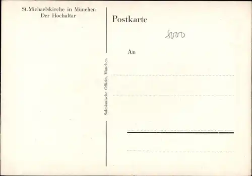 Ak München, St. Michaelskirche, Hochaltar, Innenansicht