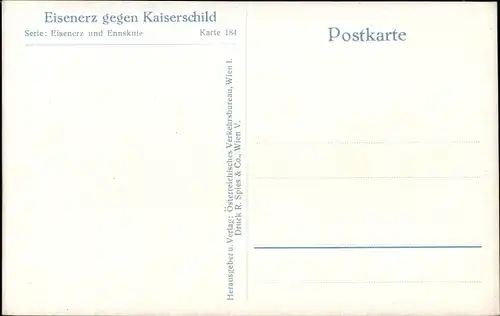 Ak Eisenerz Steiermark, Teilansicht, Kaiserschild