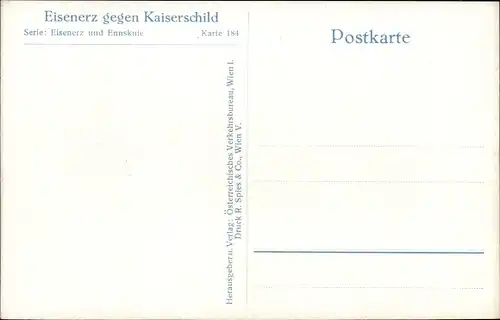 Ak Eisenerz Steiermark, Teilansicht, Kaiserschild