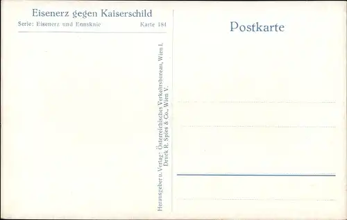 Ak Eisenerz Steiermark, Teilansicht, Kaiserschild