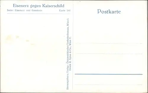 Ak Eisenerz Steiermark, Teilansicht, Kaiserschild