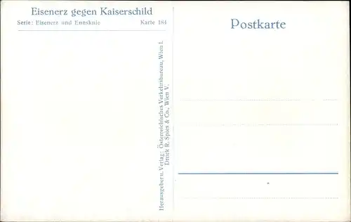 Ak Eisenerz Steiermark, Teilansicht, Kaiserschild