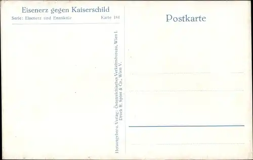 Ak Eisenerz Steiermark, Teilansicht, Kaiserschild