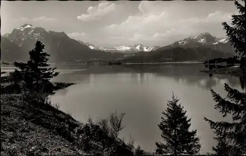 Ak Füssen im Ostallgäu, Lech-Stausee, Säuling, Lechtaler Hochgebirge, Gernspitze, Schwangau