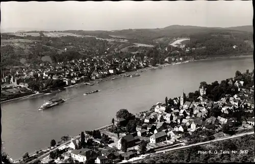 Ak Erpel am Rhein, Erpeler Ley, Remagen, Totalansicht, Schiffe