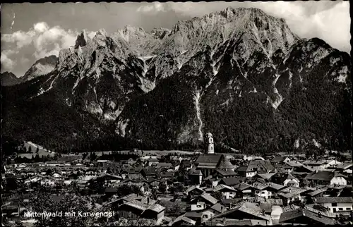 Ak Mittenwald in Oberbayern, Karwendel, Totalansicht