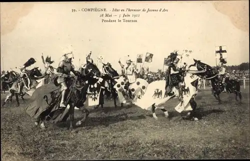 Ak Compiègne Oise, Fest zu Ehren von Johanna von Orleans, Reitturnier