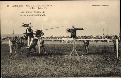 Ak Compiègne Oise, Fest zu Ehren von Johanna von Orleans, Reitturnier