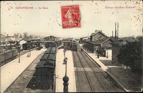 Ak Compiègne Oise, Bahnhof