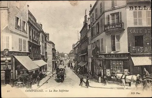 Ak Compiègne Oise, Rue Solferino
