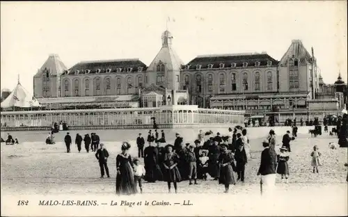 Ak Malo les Bains Nord, Der Strand, Das Casino