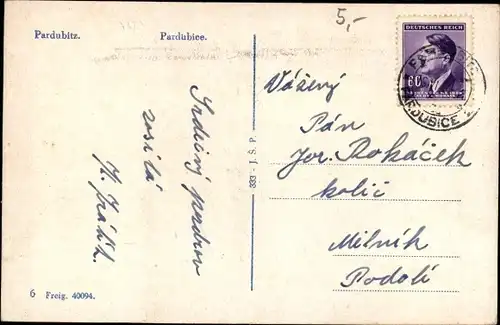 Ak Pardubice Pardubitz Stadt, Teilansicht