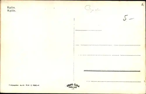 Ak Kolín Köln an der Elbe Mittelböhmen, Luftbild der Stadt