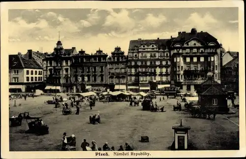 Ak Plzeň Pilsen Stadt, Marktplatz