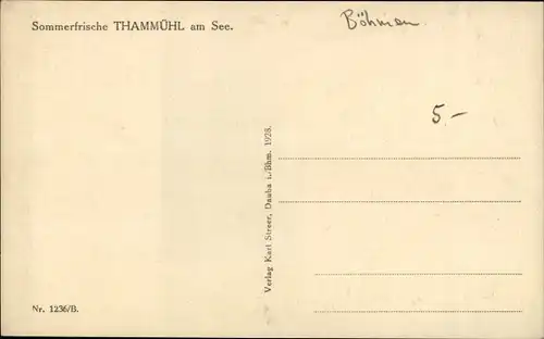 Ak Staré Splavy Thammühl Hirschberg am See Doksy Reg. Reichenberg, Wasserpartie