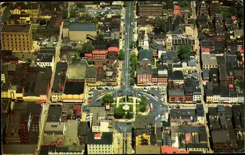 Ak Easton Pennsylvania USA, Center Square und Umgebung, Luftaufnahme