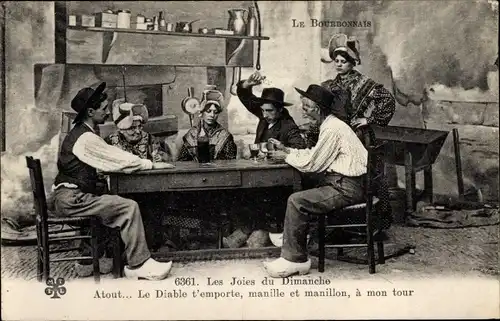 Ak Le Bourbonnais, Die Freuden des Sonntags, Trump, der Teufel nimmt dich mit, Manila