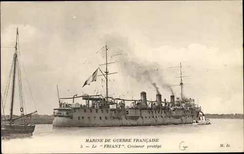 Ak Marine de Guerre Francaise, Le Friant, Geschützter Kreuzer