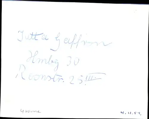 Foto Ak Tänzerin Yvonne, Portrait, Autogramm