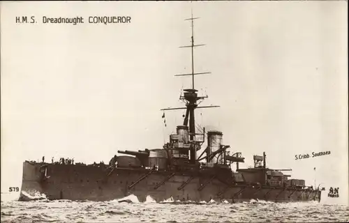 Ak Britisches Kriegsschiff, HMS Conqueror, Dreadnought