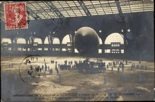 Ak Apparatus von Aeronat Lebaudy für seine Veröffentlichung im Jahr 1903