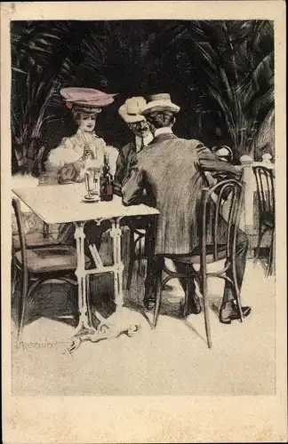 Künstler Ak Reznicek, Ferdinand von, Frau, Männer, Simplicissimus II 10