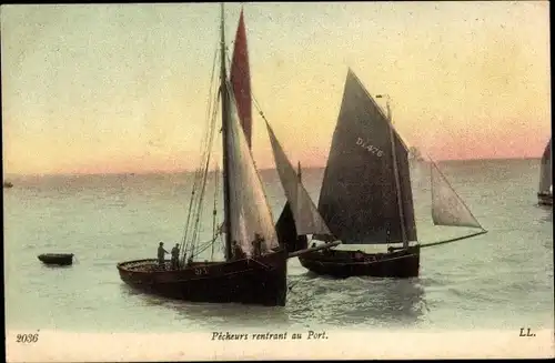 Ak-Fischer kehren in den Hafen zurück, Segelboote