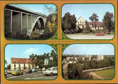 Ak Hermsdorf in Thüringen, Teufelstalbrücke, Mitropa Autobahnhotel, Autobahn