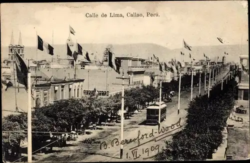 Ak Callao Peru, Calle de Lima