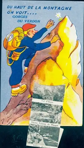 Leporello Ak Aiguines Var, Col d'Illoire, Hautes Falaises du Mauge, Les ralingues