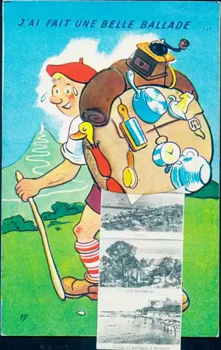 Leporello Ak Saint Raphaël Var, Place de la Reserve, Plage, Kiosque a Musique, Wanderer