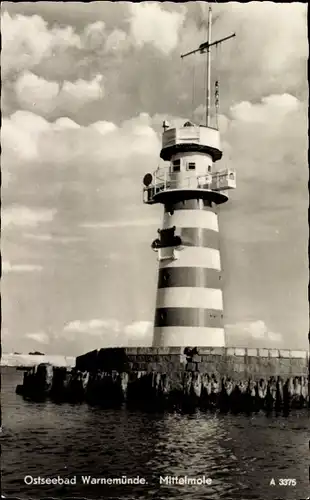 Ak Ostseebad Warnemünde Rostock, Mittelmole