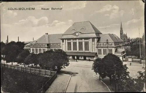 Ak Mülheim Köln am Rhein, Neuer Bahnhof