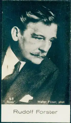 Sammelbild Schauspieler Rudolf Forster, Portrait, Film-Bild Nr. 51