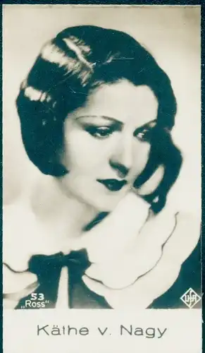 Sammelbild Schauspielerin Käthe von Nagy, Portrait, Film-Bild Nr. 53