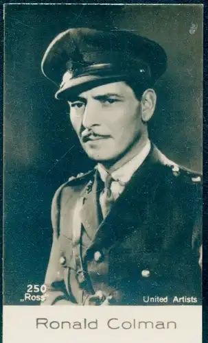 Sammelbild Schauspieler Ronald Colman, Portrait in Uniform, Film-Bild Nr. 250