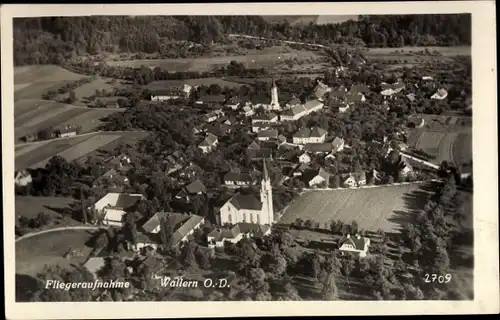 Ak Wallern an der Trattnach Oberösterreich, Luftbild