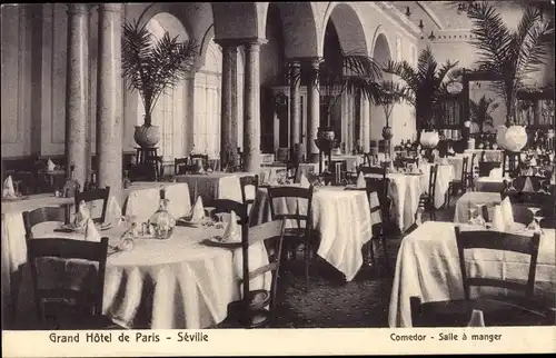 Ak Sevilla Andalusien, Grand Hotel de Paris, Esszimmer
