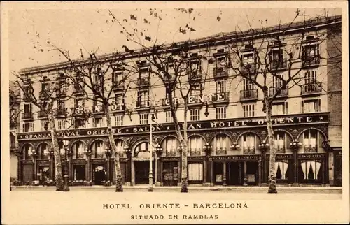 Ak Barcelona Katalonien Spanien, Hotel Oriente