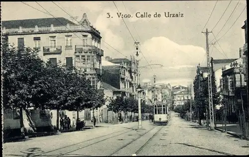 Ak Vigo Galizien Spanien, Calle de Urzaiz