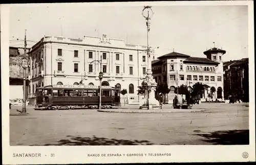 Ak Santander Cantabria Spanien, Bank von Spanien und Post und Telegraph