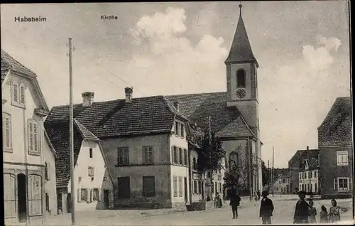 Ak Habsheim Haut Rhin, Kirche