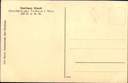 Ak Torfhaus Altenau Clausthal Zellerfeld im Oberharz, Gasthaus Wendt, Brockenkrug